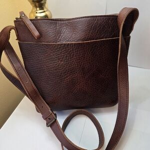 Lifetime Leather Brown Leather Crossbody Bag Preloved